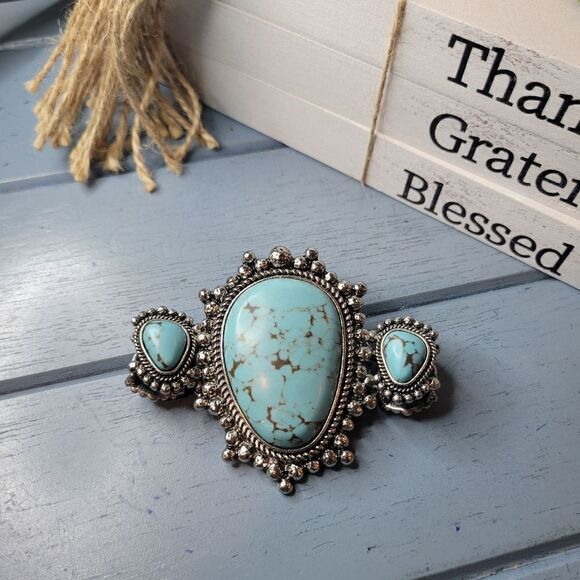 Stretchy faux turqouise fashion bracelet - Picture 10 of 11